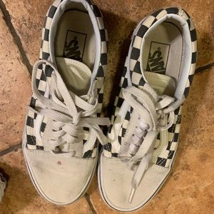 Beige checkered vans